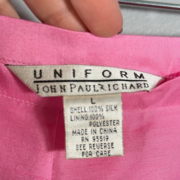 Deadstock 100% Silk Taffeta Pants Pink Vintage 90s Trousers Bubblegum Barbiecore - Picture 4 of 12